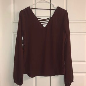 Maroon long sleeve shirt